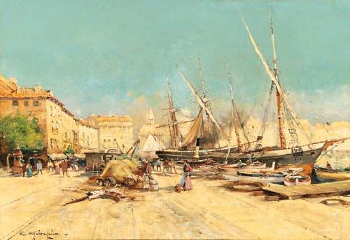 Eugene Galien-Laloue Marseille Port oil painting picture